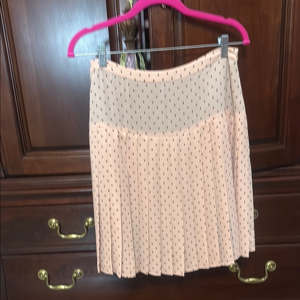 Halogen Cream Pleated A-Line Mini Skirt